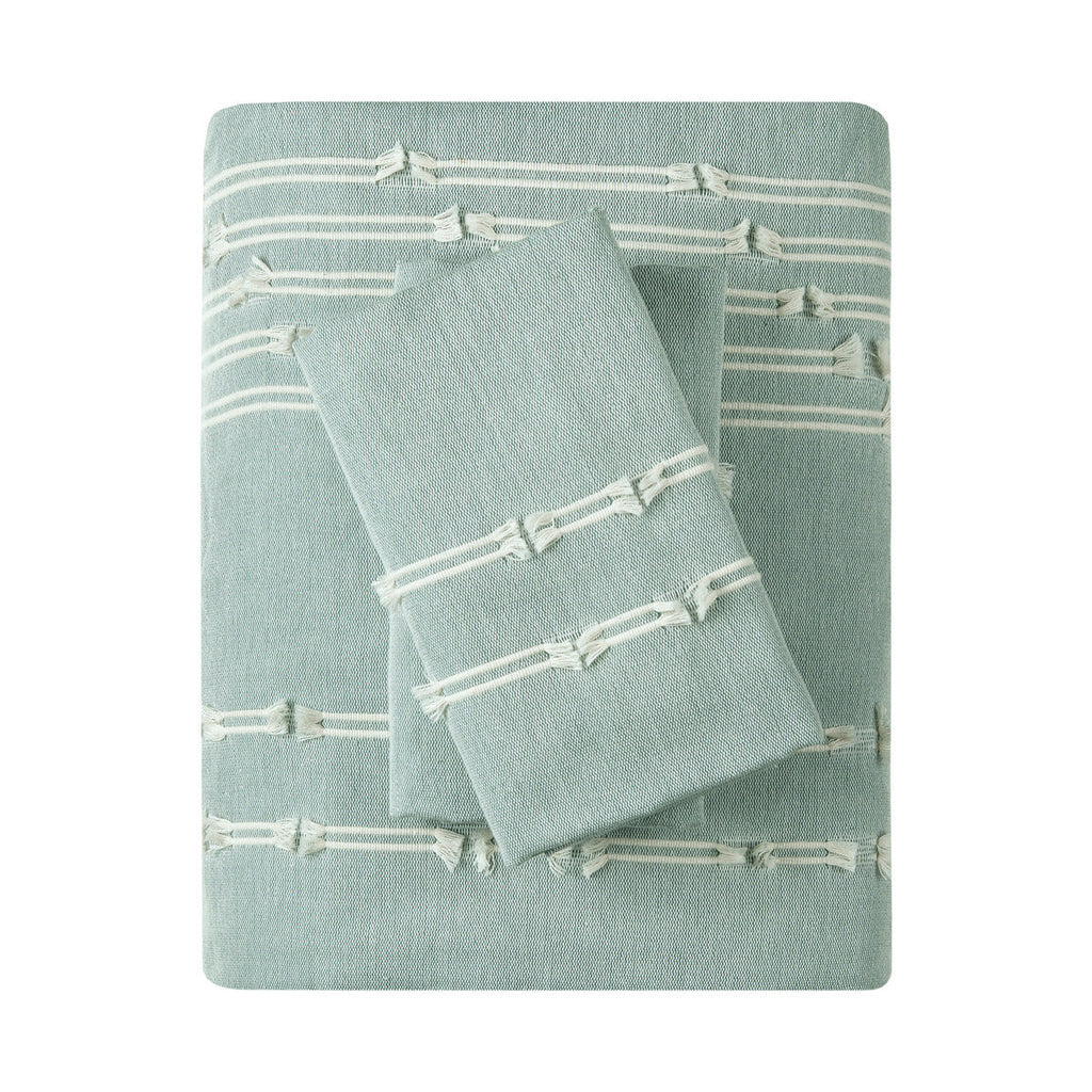 King/Cal King 3 Piece Cotton Jacquard Duvet Cover Set