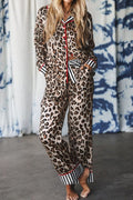 Leopard Colorblock Stripe Edge Shirt and Pants Paj