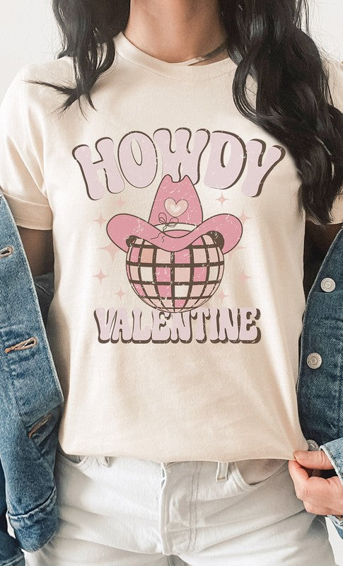 Howdy Valentine Cowboy Disco Ball Graphic Tee