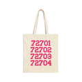Fayetteville Arkansas Tote Bag withZip Codes