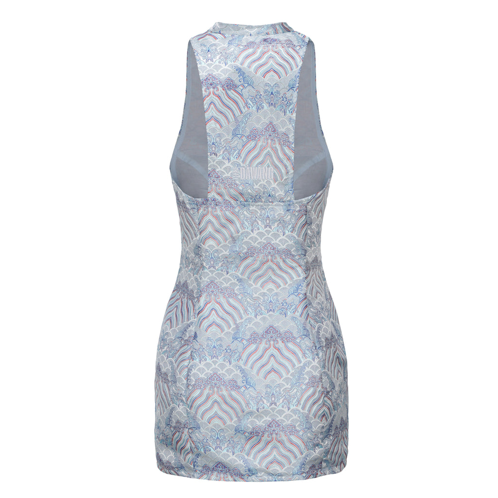 Hua Sleeveless Brocade Mini Dress Cloud Moire