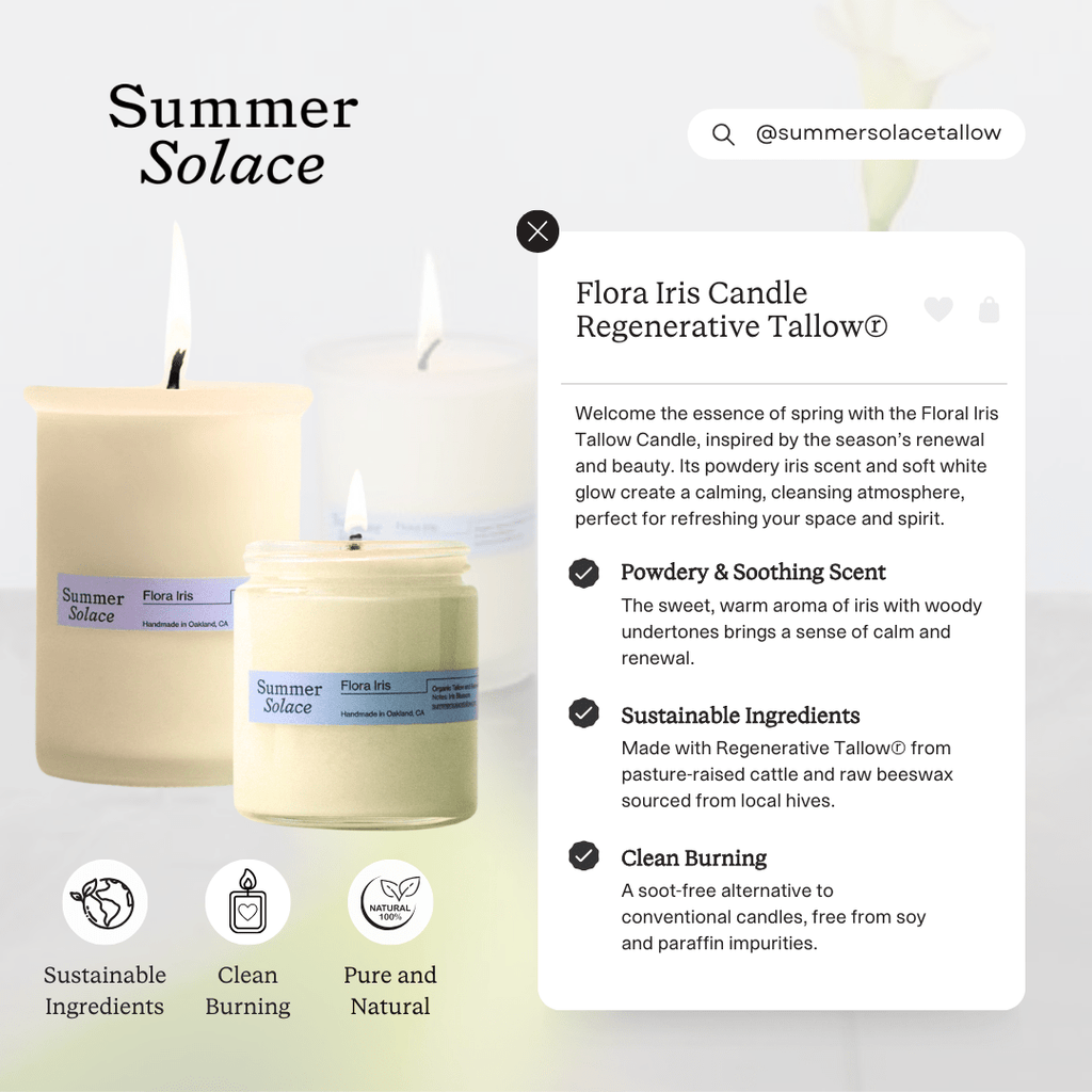 Flora Iris – Travel Candle | Orris Root & Palo Santo