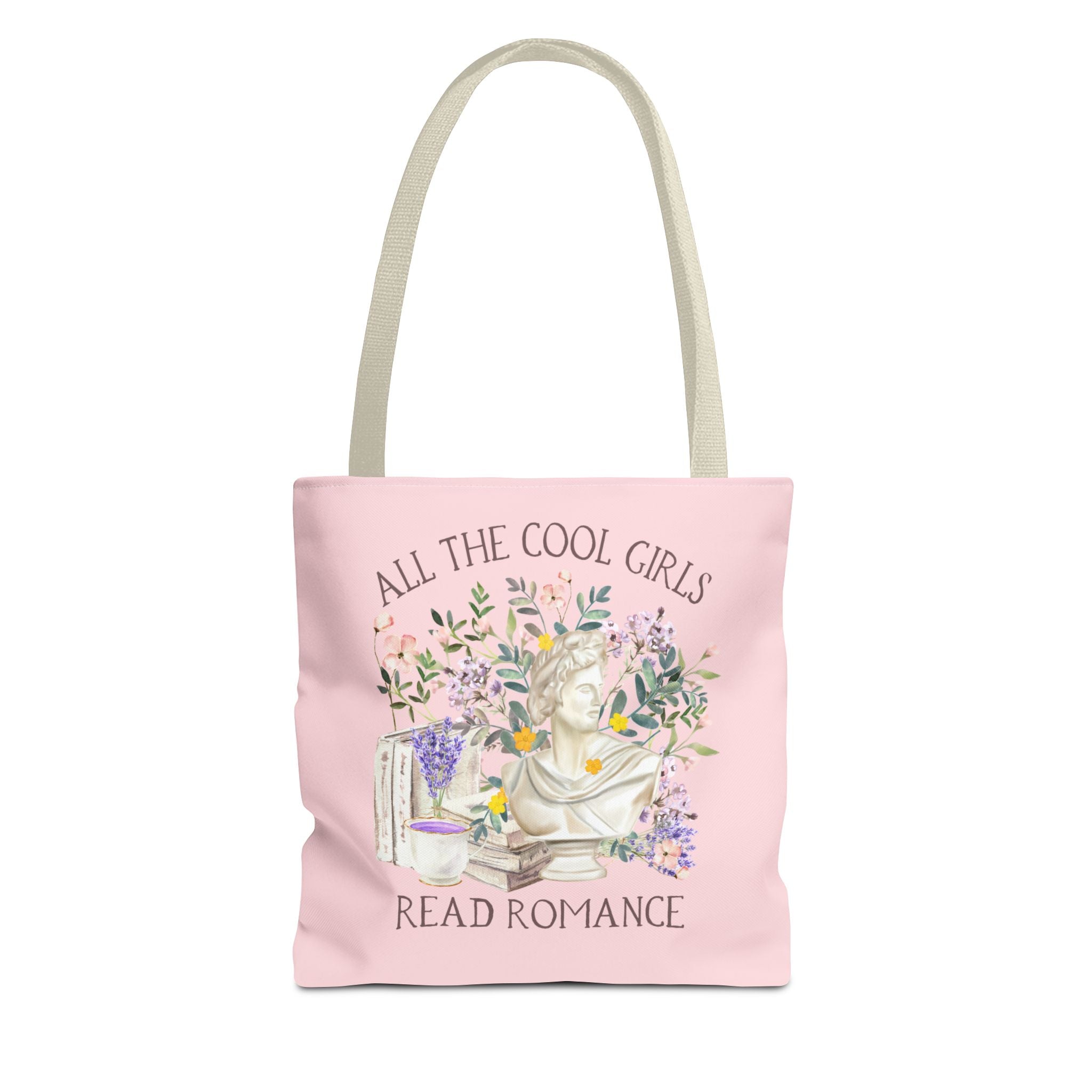Floral Bookish Tote Bag, Cottagecore Flowers: Cool Girls Read Romance