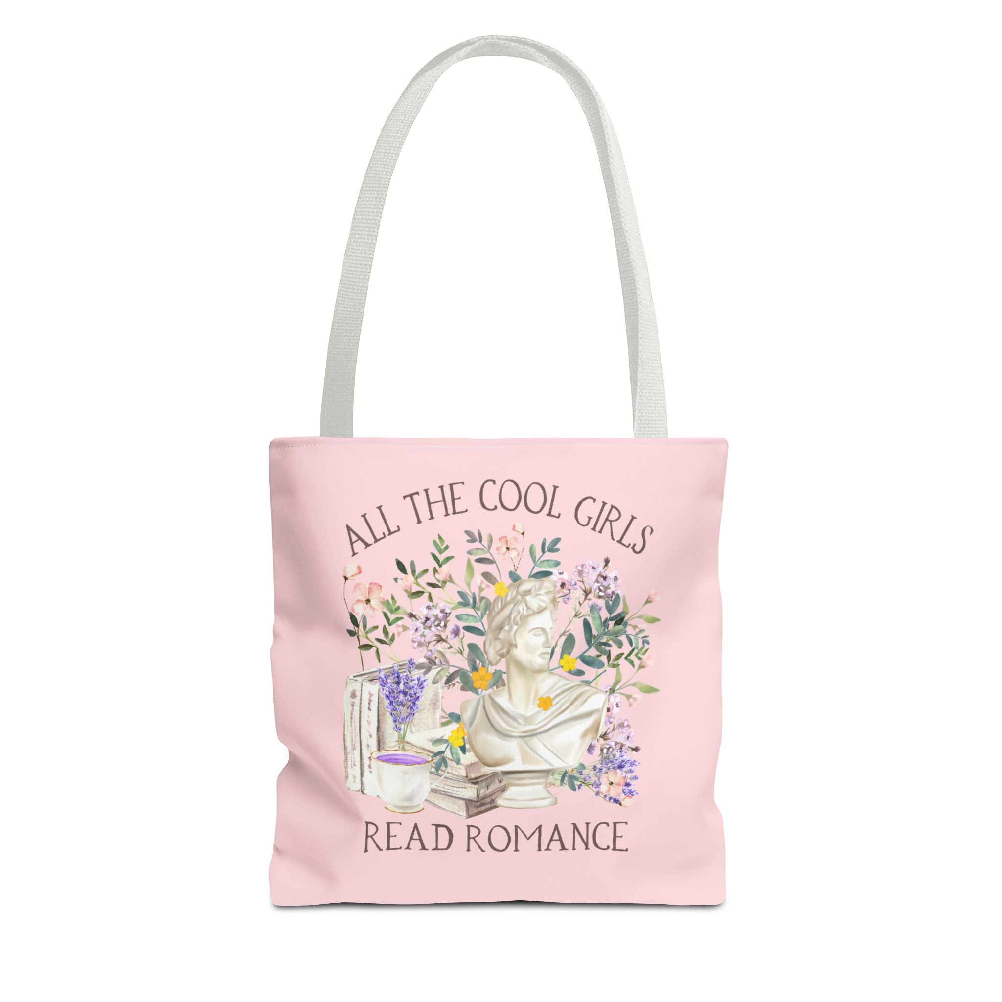 Floral Bookish Tote Bag, Cottagecore Flowers: Cool Girls Read Romance