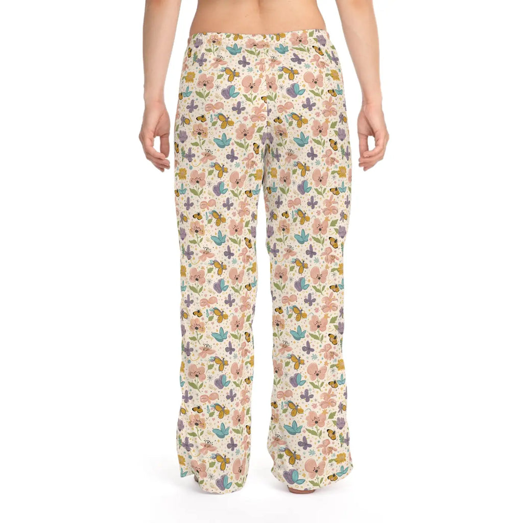 Soft Floral Butterfly Pajama Pants - Polyester - DipaliZ