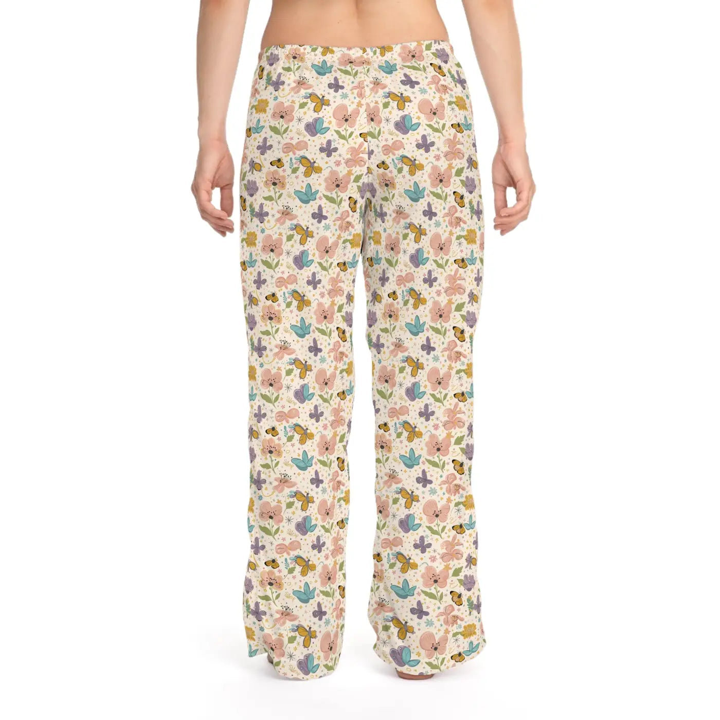 Soft Floral Butterfly Pajama Pants - Polyester - DipaliZ