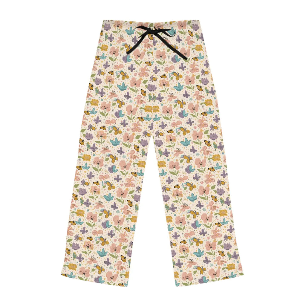 Soft Floral Butterfly Pajama Pants - Polyester - DipaliZ
