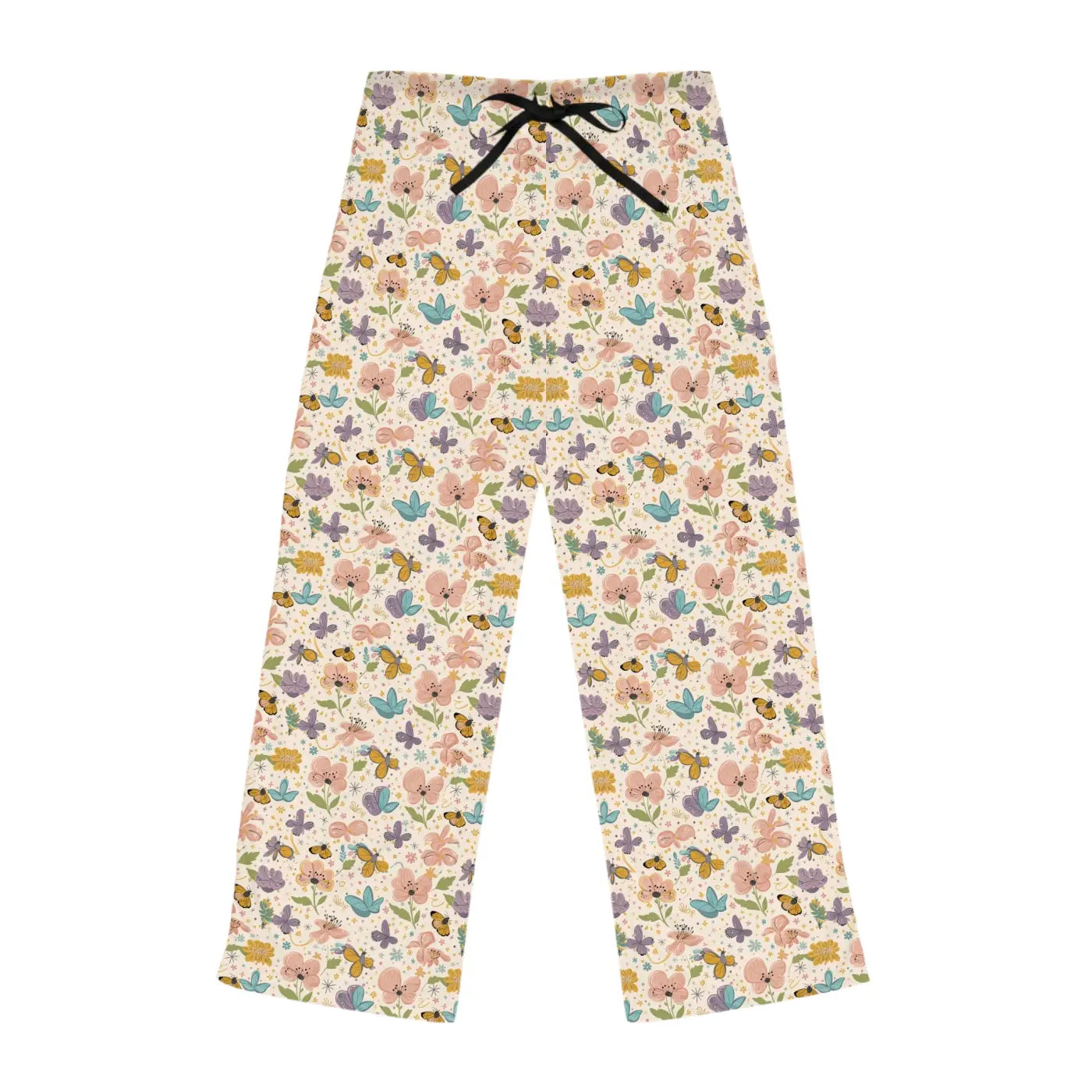 Soft Floral Butterfly Pajama Pants - Polyester - DipaliZ
