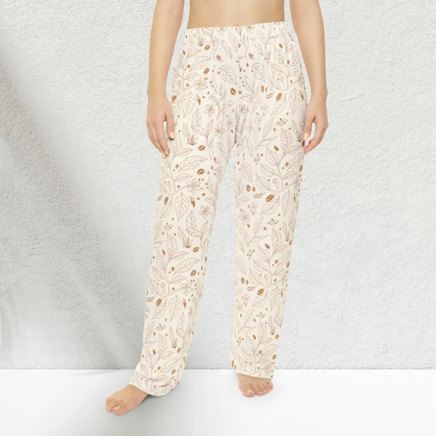 Soft Floral Cream Lounge Pajama Pants - Botanical - DipaliZ