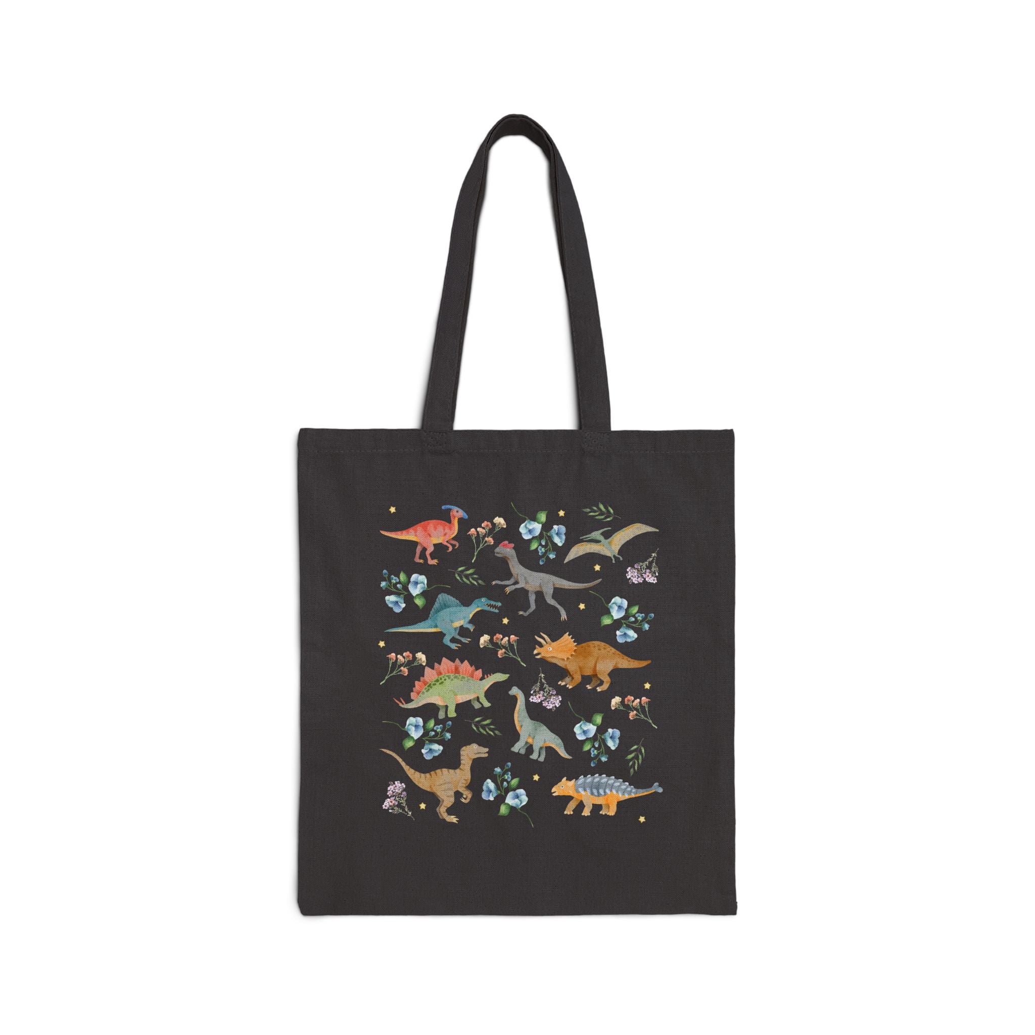 Floral Dinosaur Tote Bag