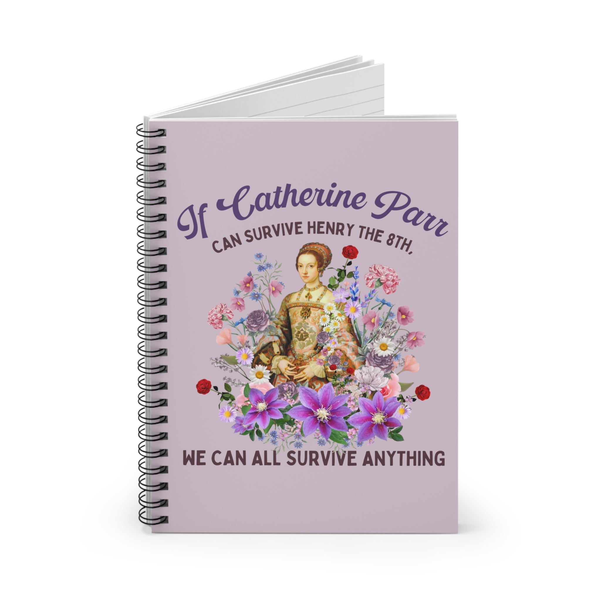Floral English History Notebook with Cottagecore Aesthetic: Catherine Parr