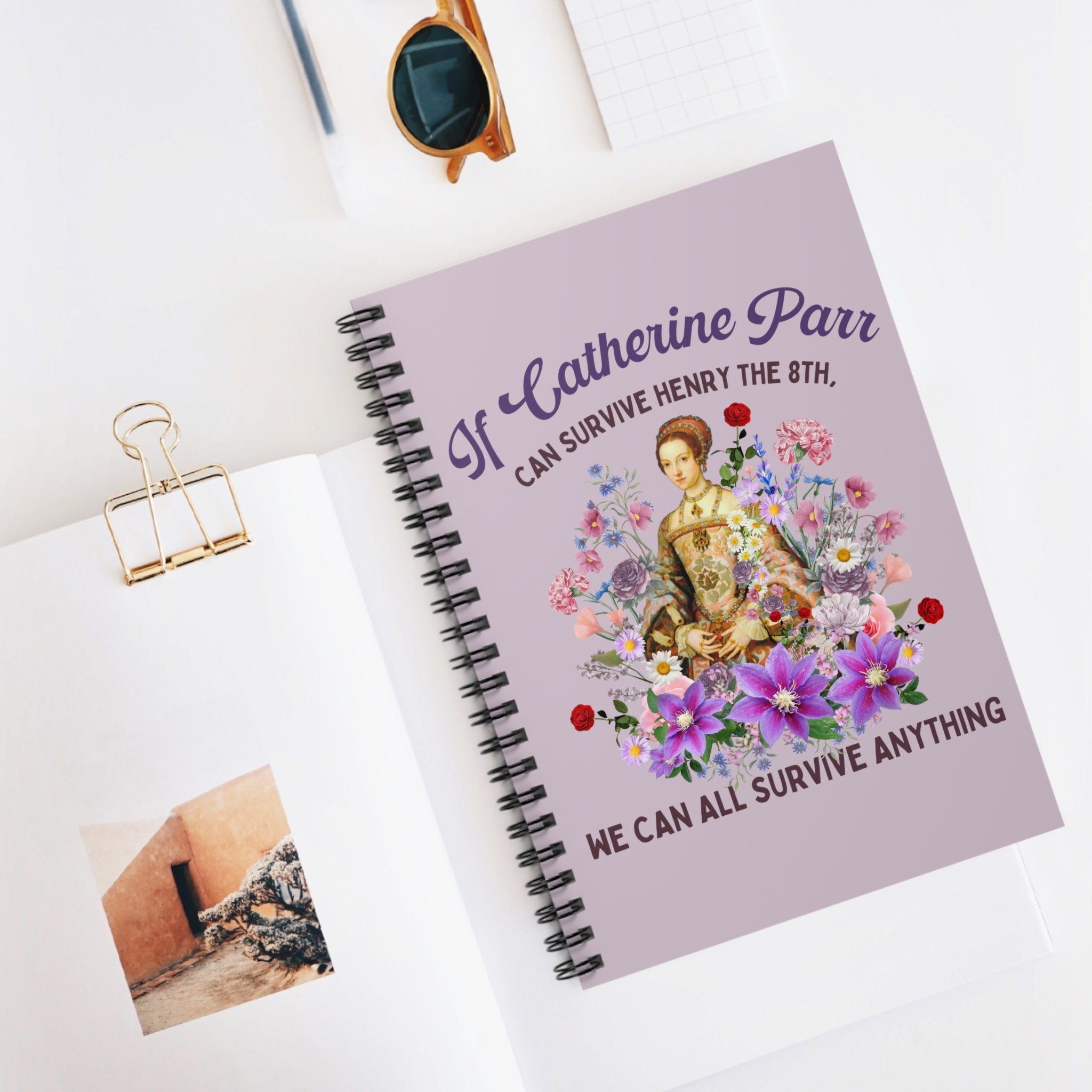 Floral English History Notebook with Cottagecore Aesthetic: Catherine Parr