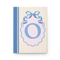 Floral Initial Notebook with Blue Ribbon and Yellow Stripes: O