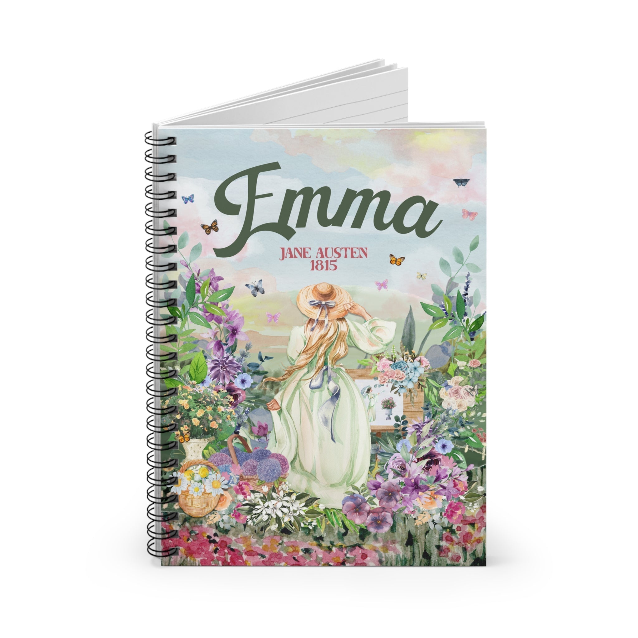 Floral Jane Austen Notebook for Classic Literature Lover: Emma 1815