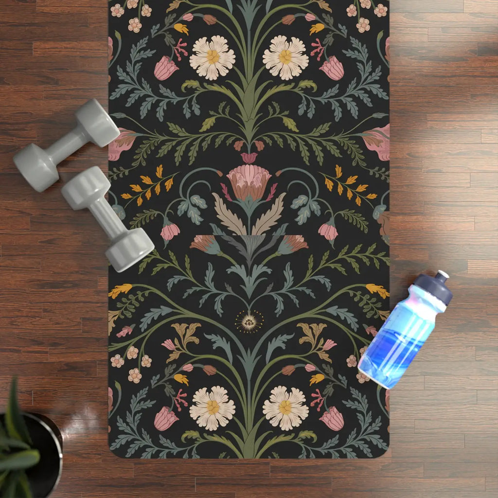 Vibrant Floral Rubber Yoga Mat - Ornate Pattern - Dipaliz
