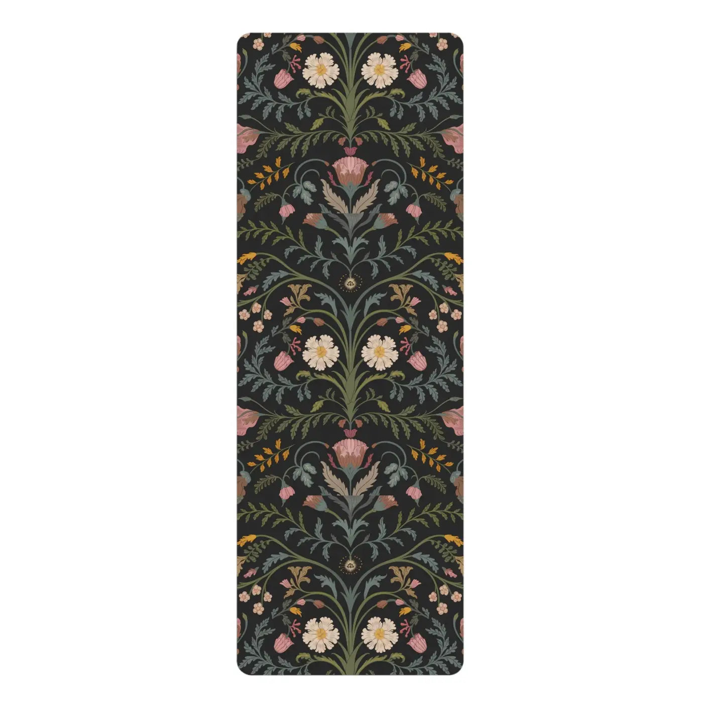 Vibrant Floral Rubber Yoga Mat - Ornate Pattern - Dipaliz