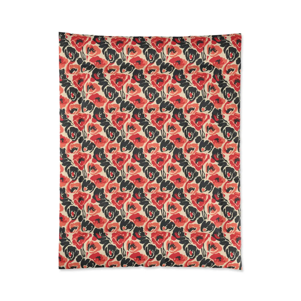 Vintage Floral Poppy Comforter - Microfiber Bedding - DipaliZ