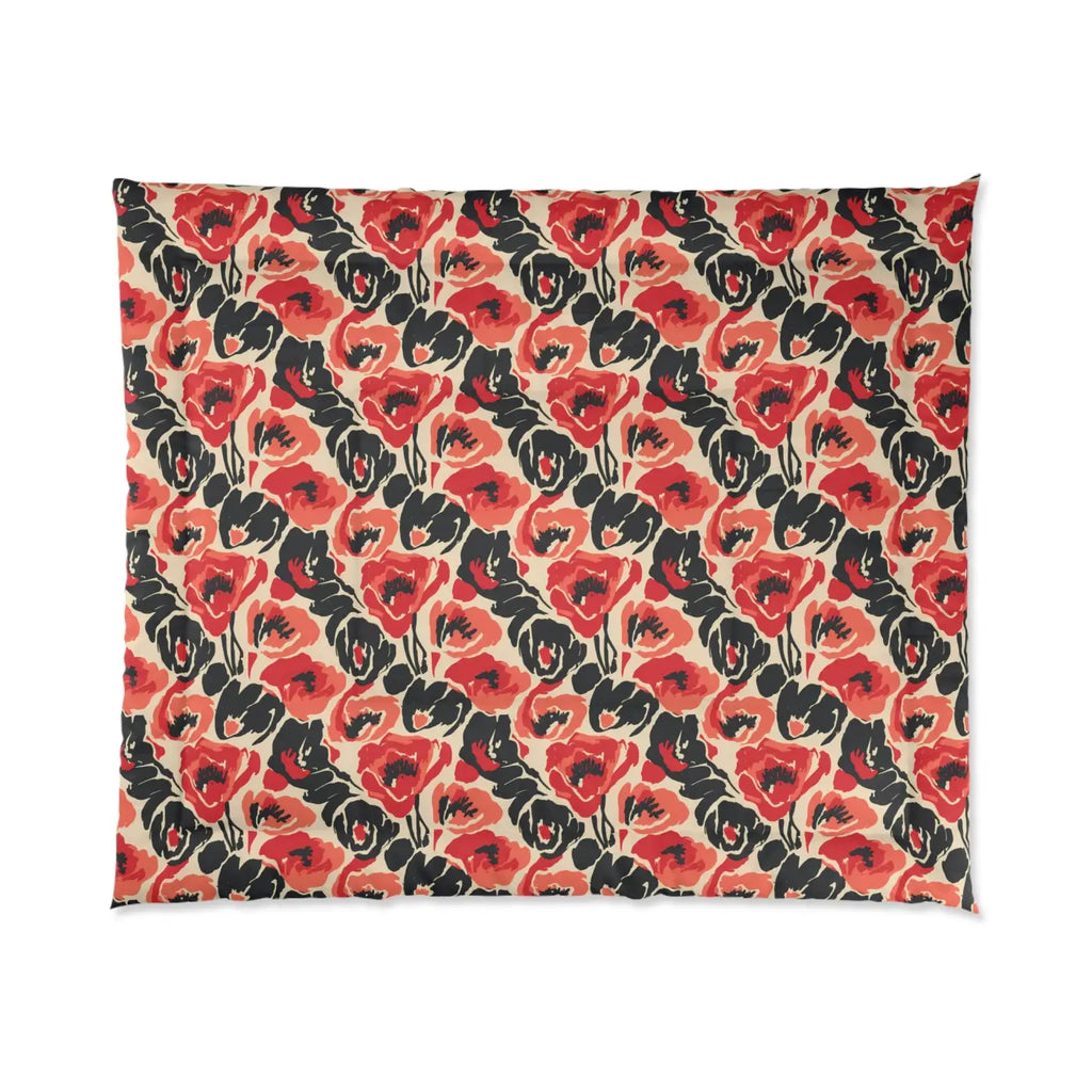Vintage Floral Poppy Comforter - Microfiber Bedding - DipaliZ