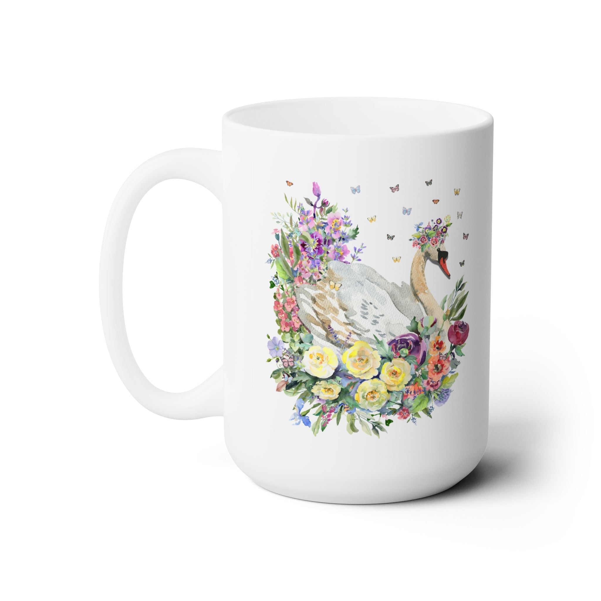 Floral Swan Coffee Mug