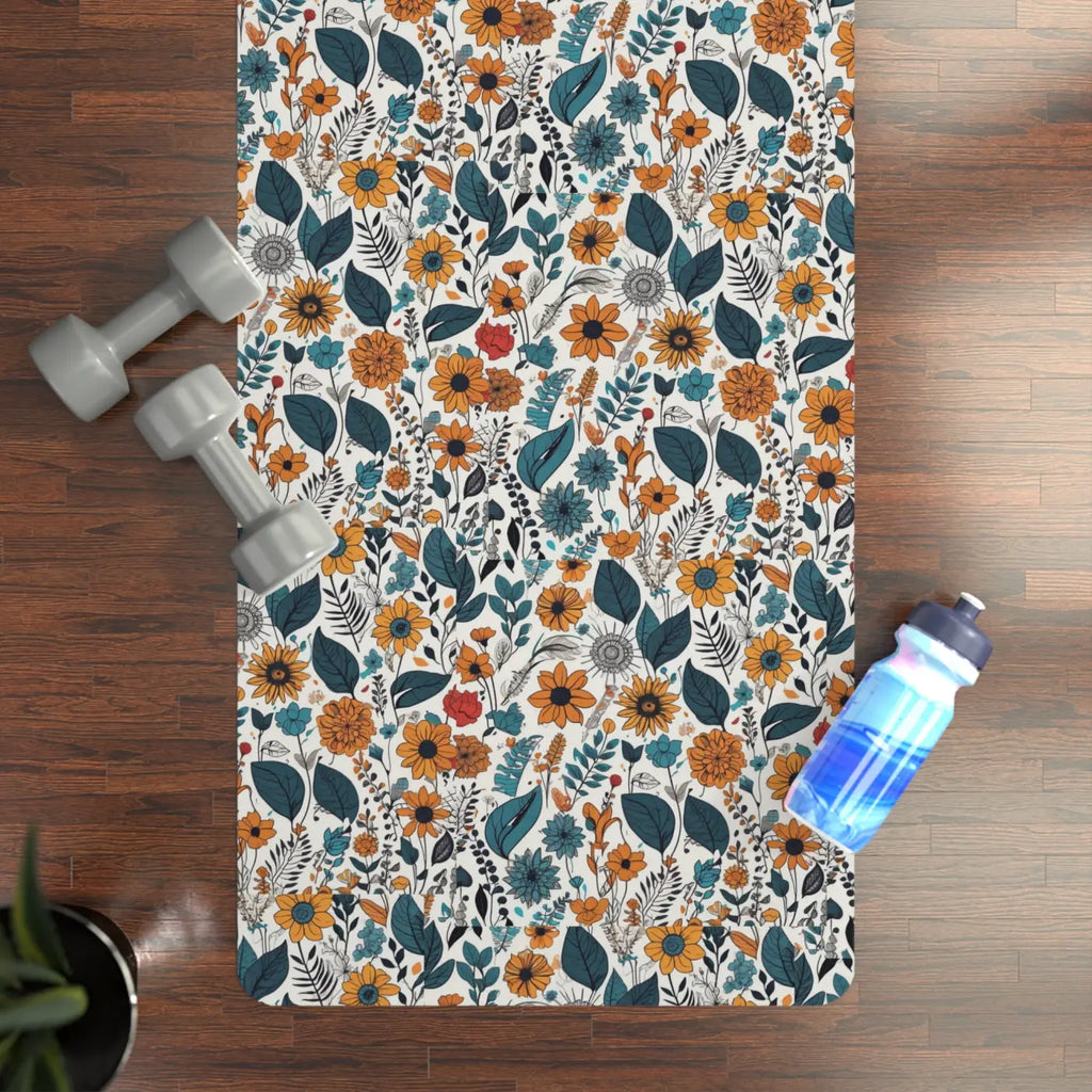 Floral Yoga Mat Microfiber Suede Optimal Balance Dipaliz