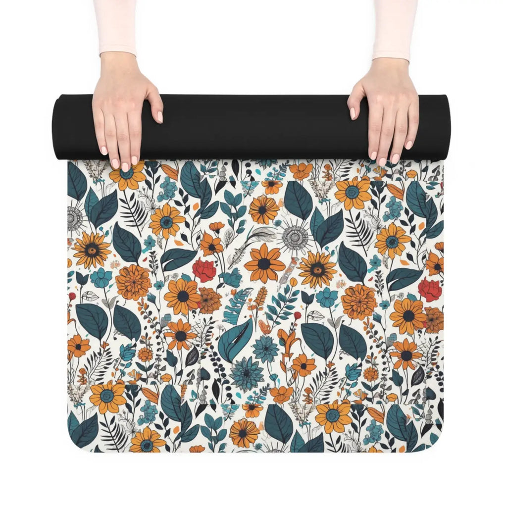 Floral Yoga Mat Microfiber Suede Optimal Balance Dipaliz