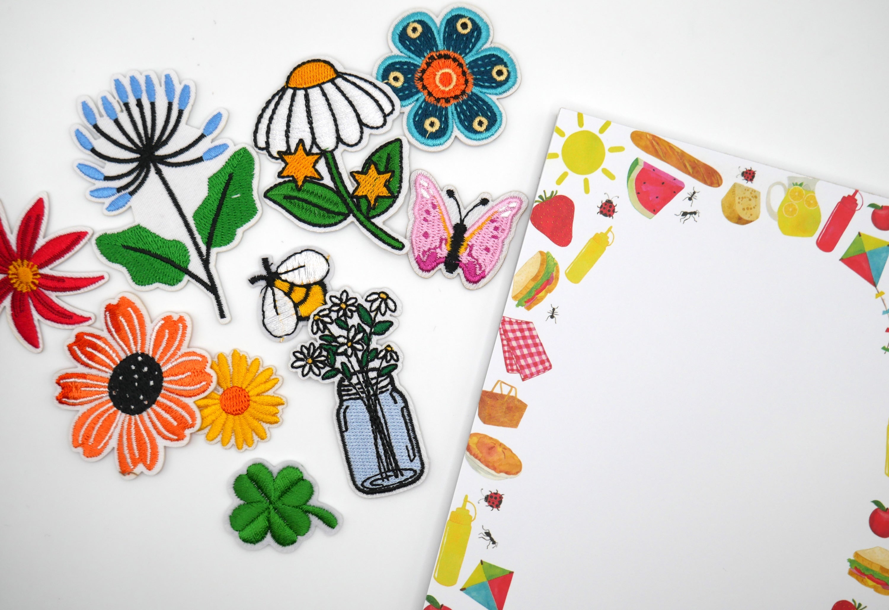 Flower Power Iron-On Embroidered Patches (Set of 5)