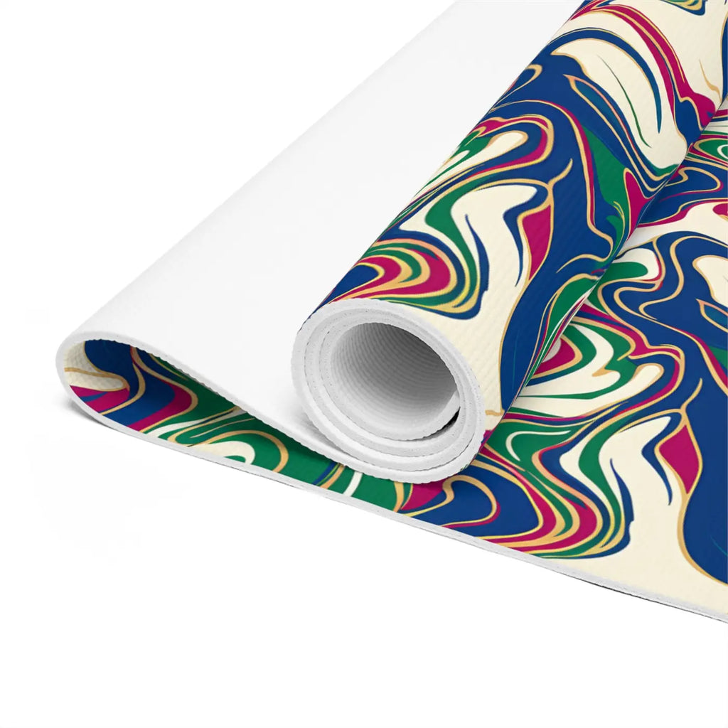 Vibrant Foam Yoga Mat - Retro Swirl Practice Space - Dipaliz