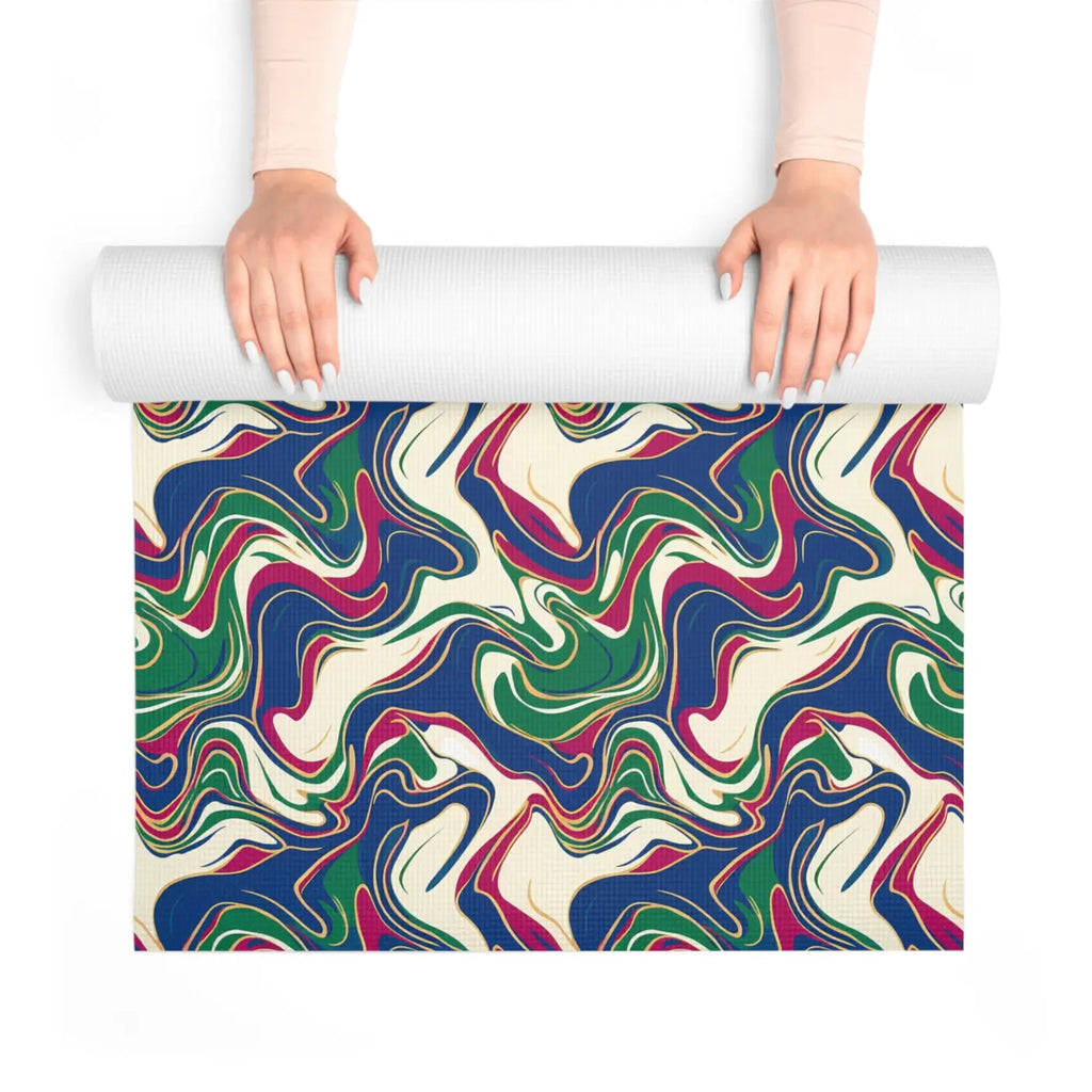 Vibrant Foam Yoga Mat - Retro Swirl Practice Space - Dipaliz
