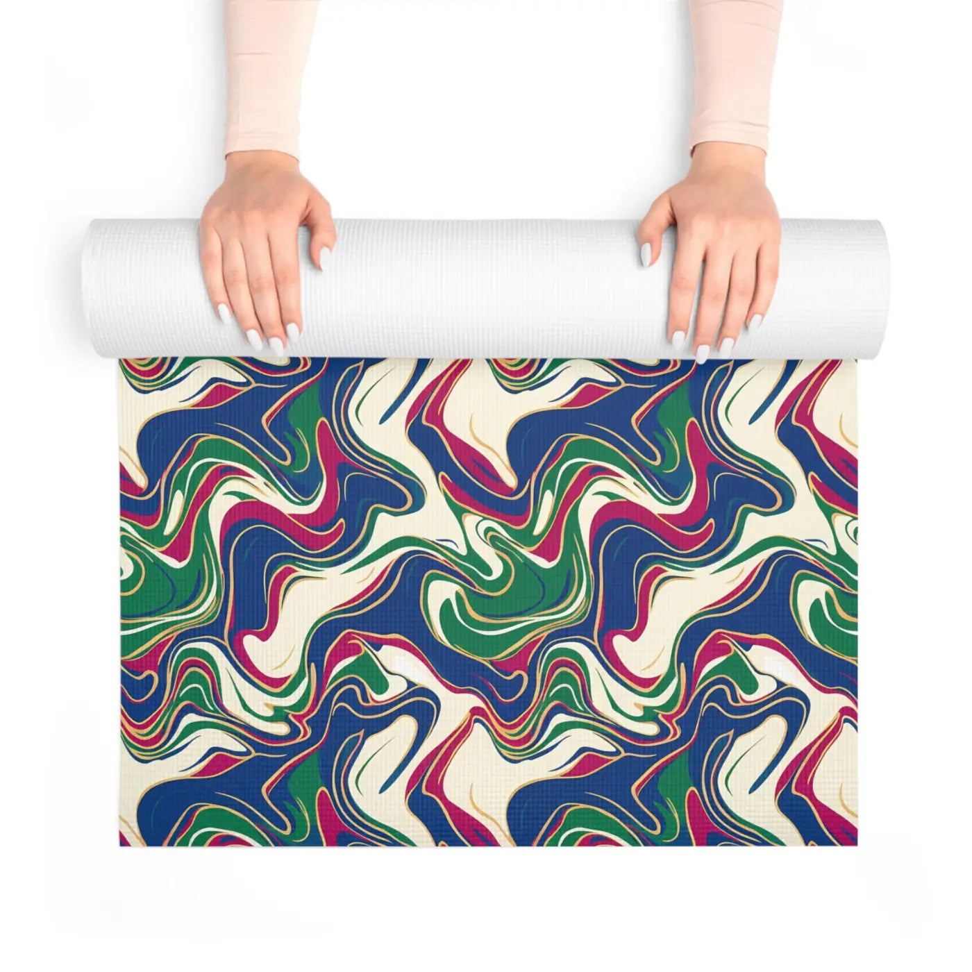 Vibrant Foam Yoga Mat - Retro Swirl Practice Space - Dipaliz