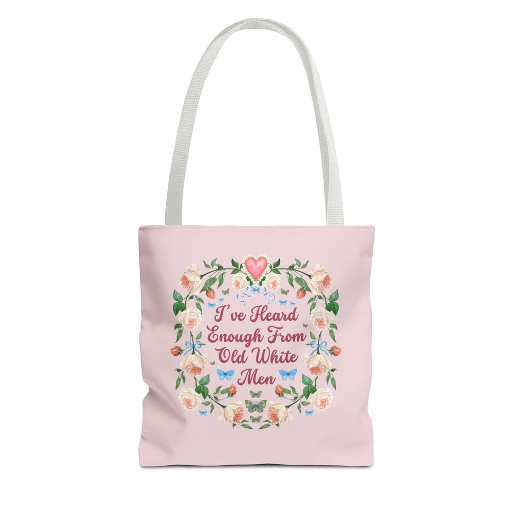 Funny Feminist Tote Bag with Roses: Eclectic Grandma Aesthetic Tote