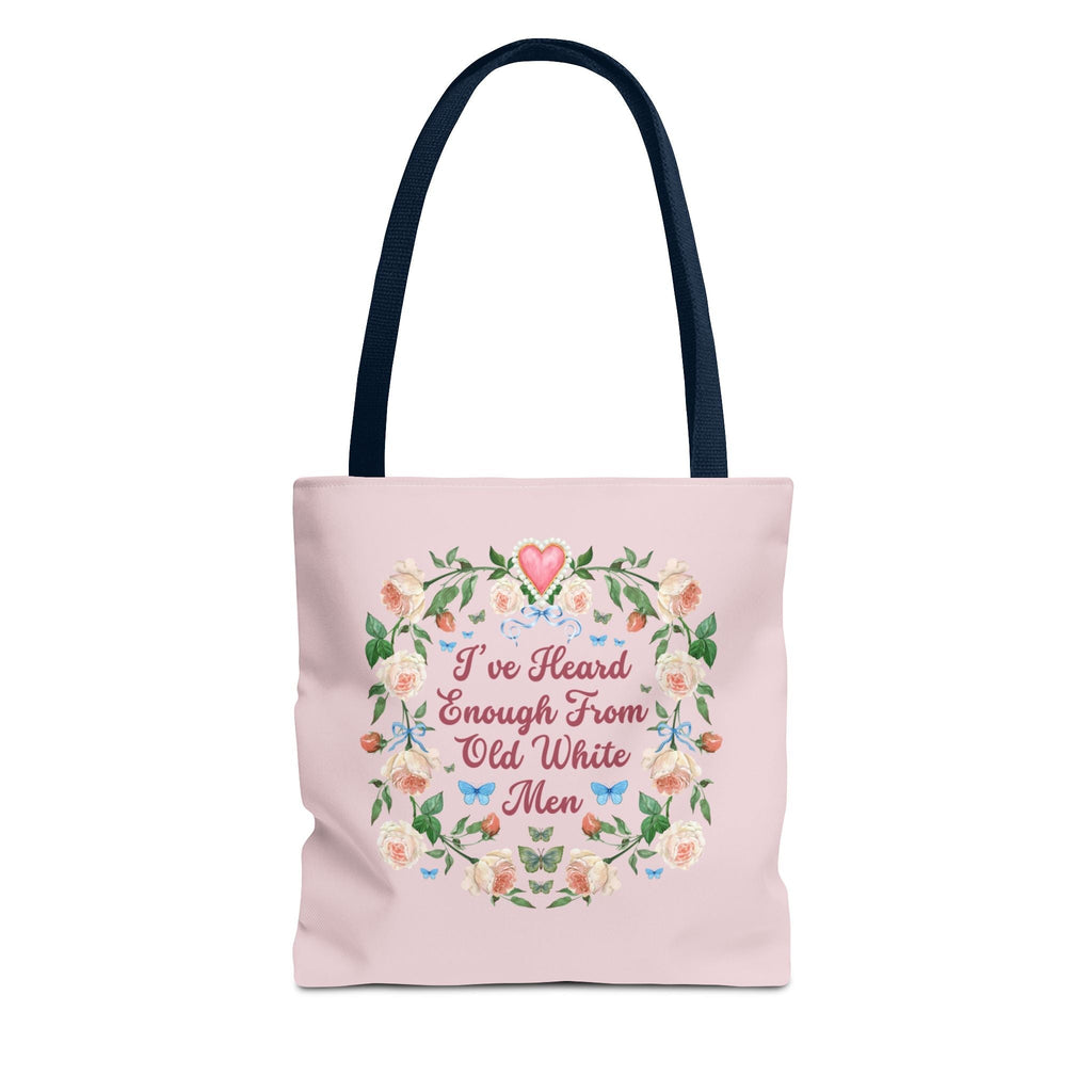 Funny Feminist Tote Bag with Roses: Eclectic Grandma Aesthetic Tote