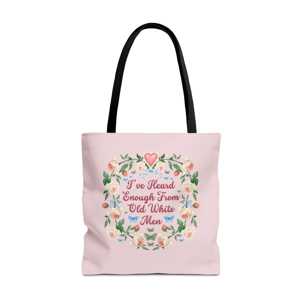 Funny Feminist Tote Bag with Roses: Eclectic Grandma Aesthetic Tote