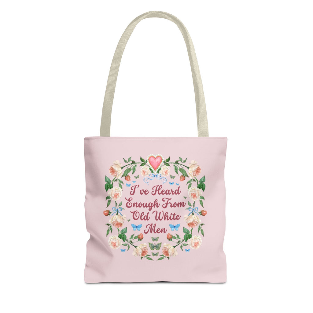 Funny Feminist Tote Bag with Roses: Eclectic Grandma Aesthetic Tote