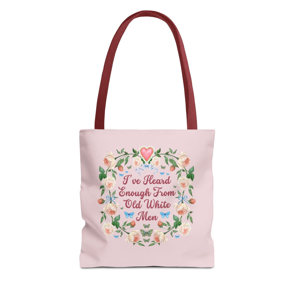 Funny Feminist Tote Bag with Roses: Eclectic Grandma Aesthetic Tote