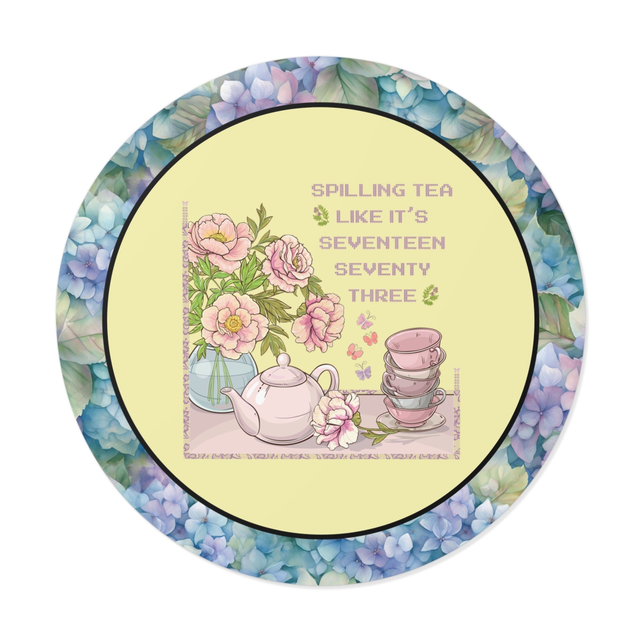 Funny History Gift: Spilling Tea Like 1773, Floral Cottagecore Sticker, American History Professor, Social Studies Teacher, History Major