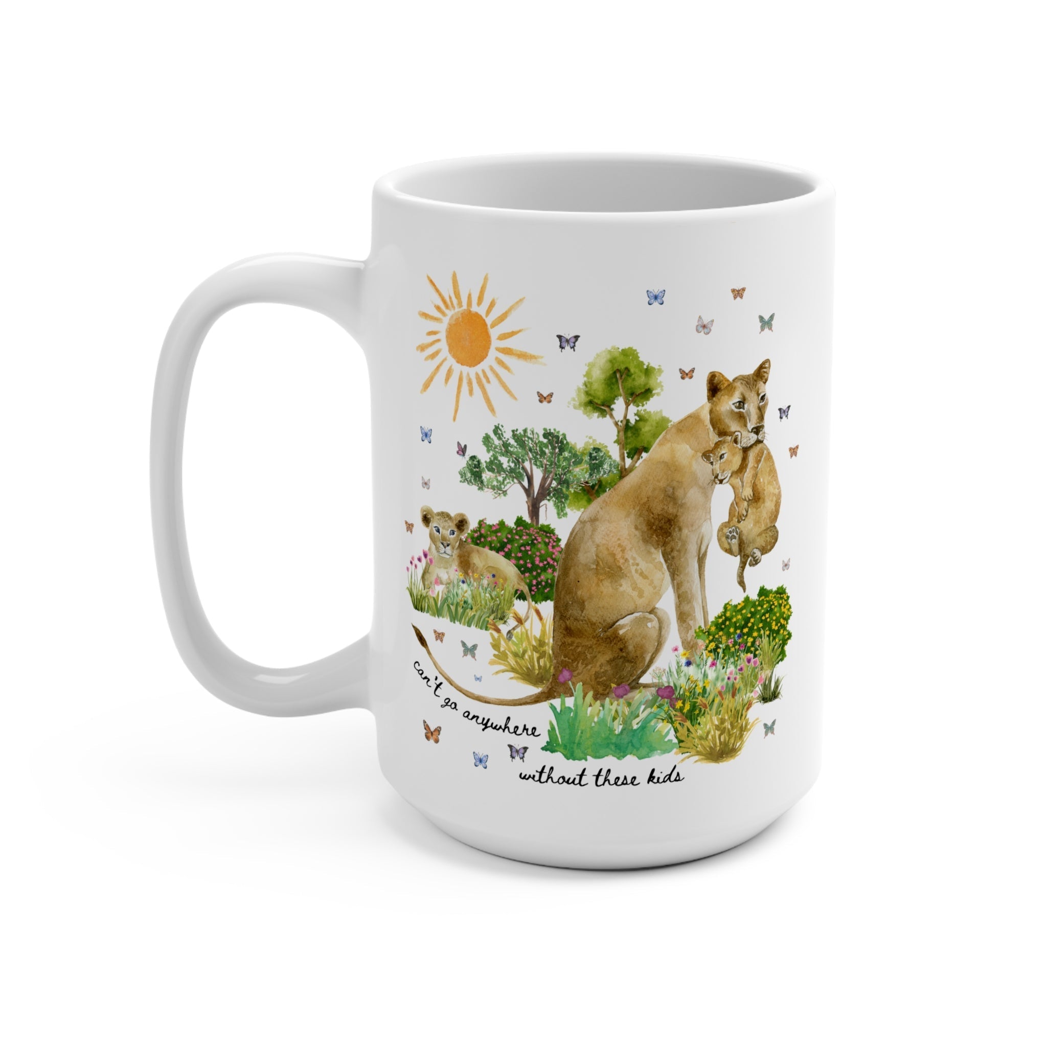 Funny Mama Coffee Mug with Lions
