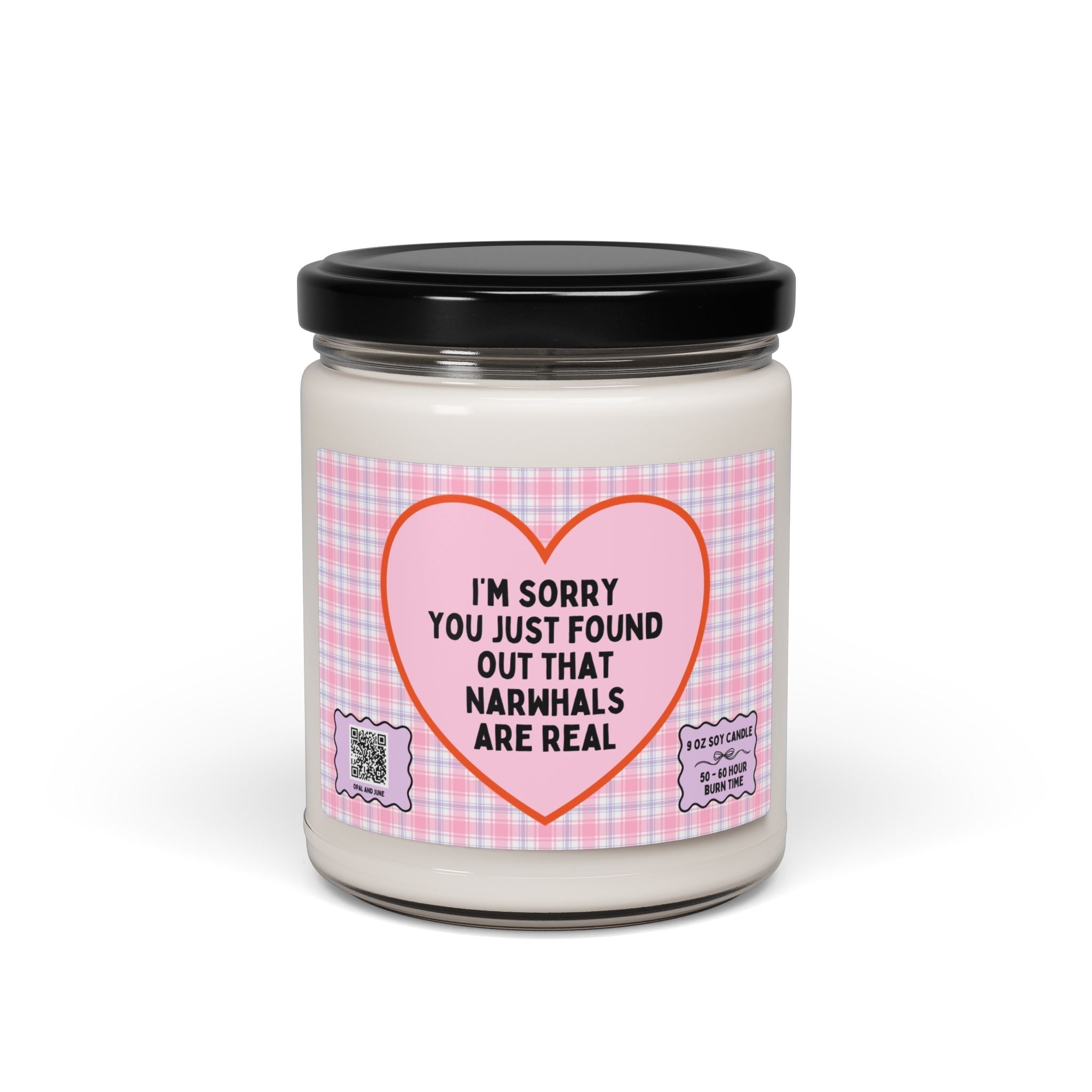 Funny Narwhal Lover Candle