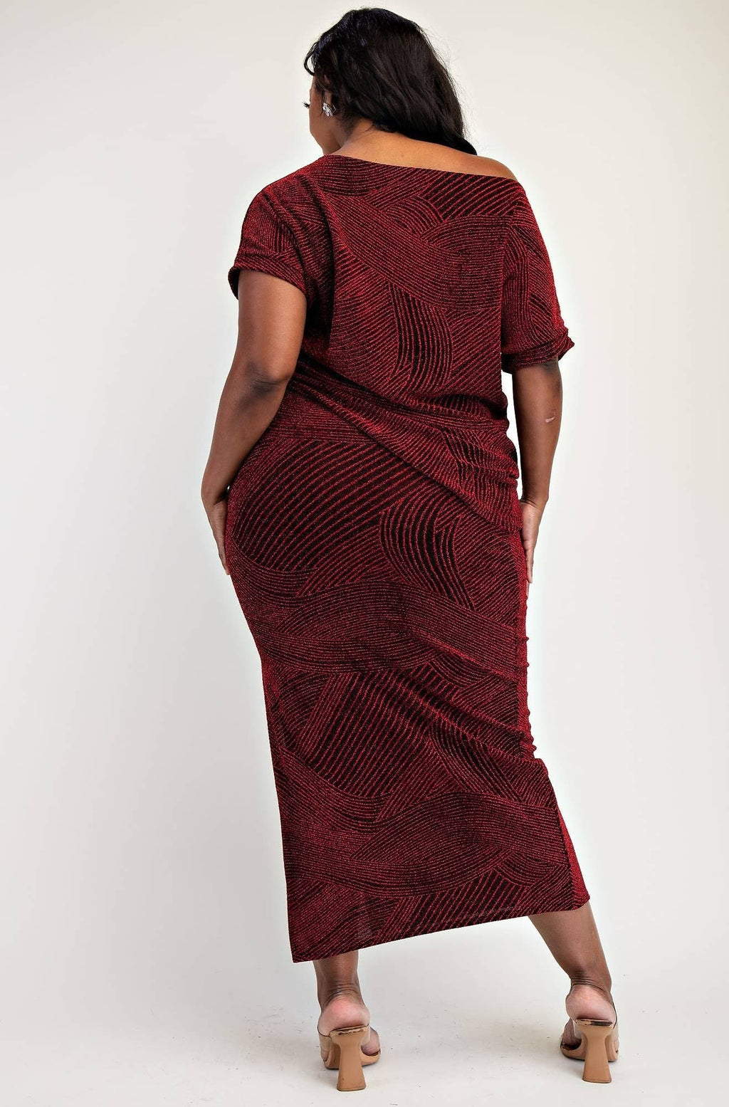 Gia Shimmer Knit Top and Midi Skirt Set for Women