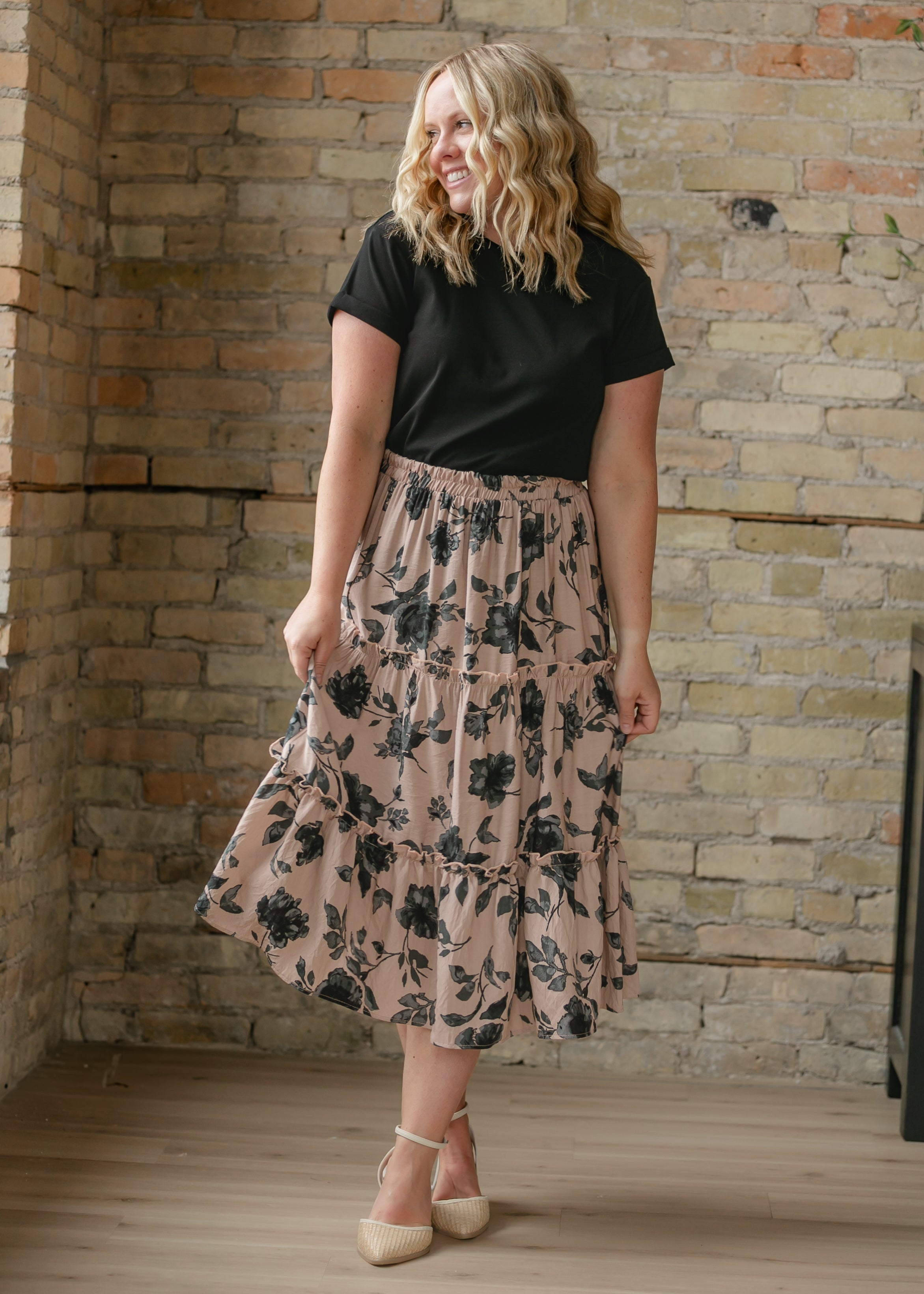 Giana Ruffle Tiered Midi Skirt - FINAL SALE