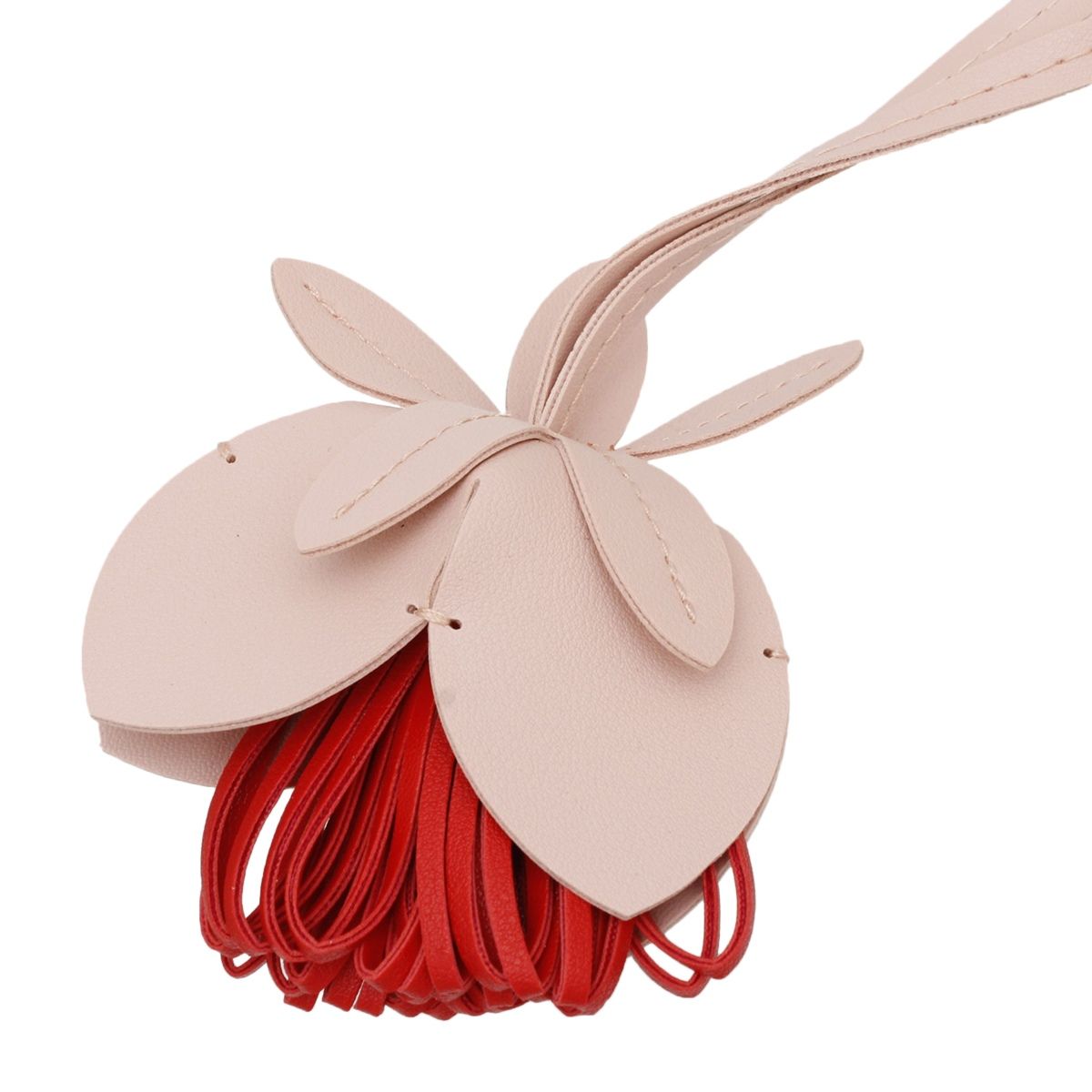 Bag Charm Pink Leather Flower Stylish Long Bag Accessory