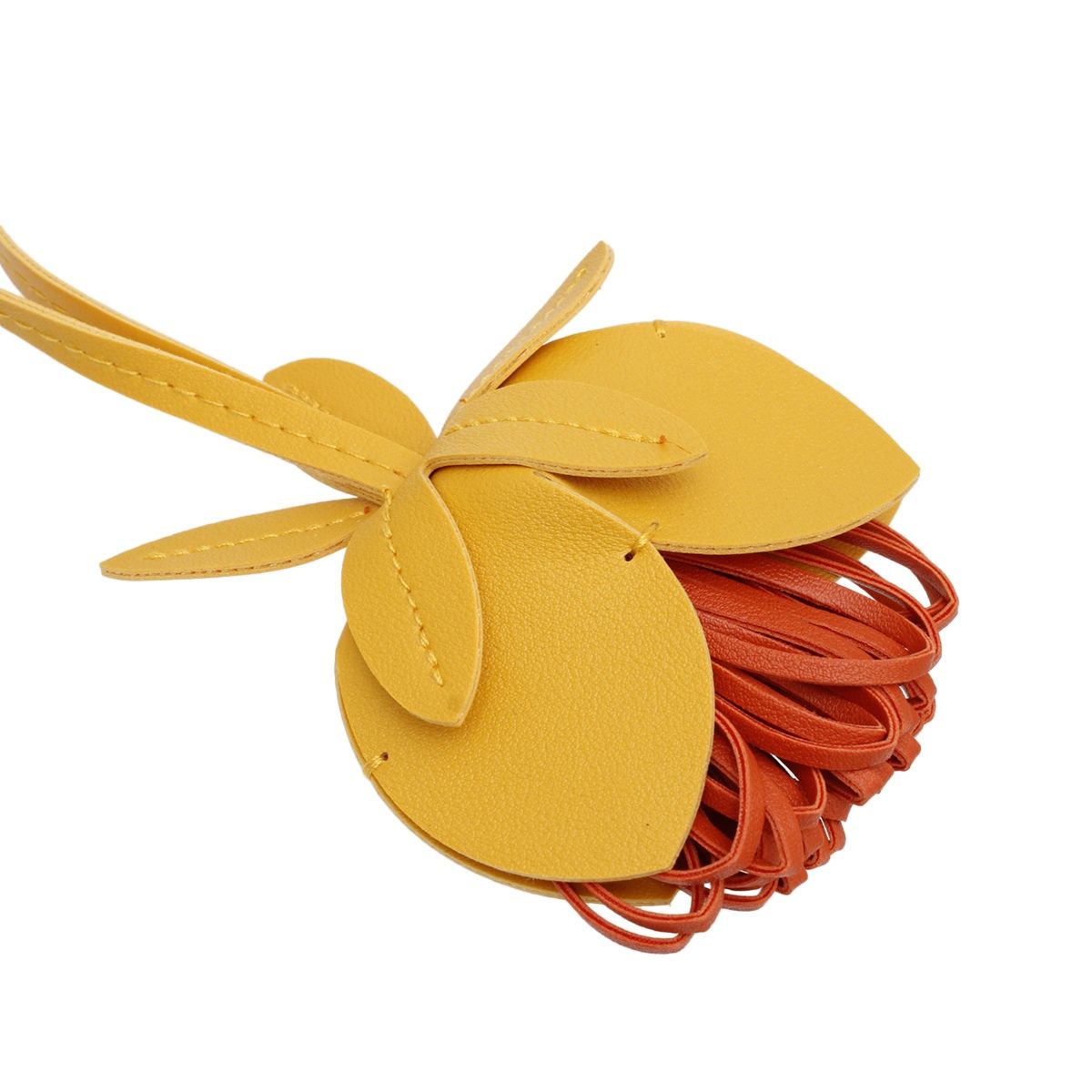 Leather Bag Charm Yellow Flower Long Stylish Accessory