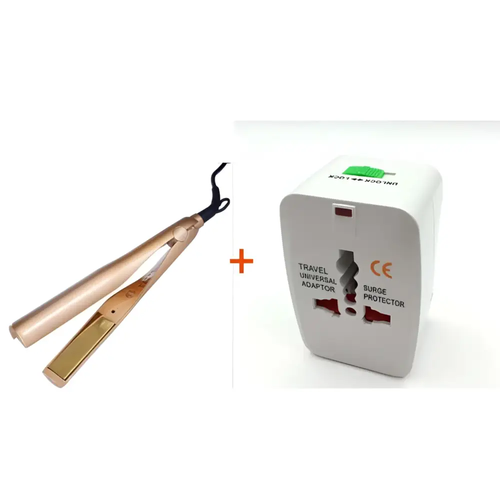 Gold Ceramic Flat Iron for Curly Hair Care
