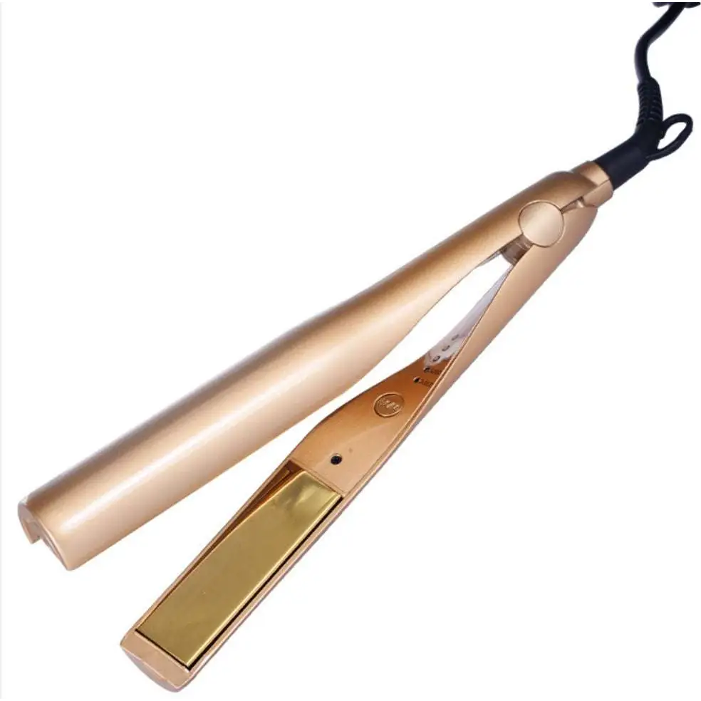 Gold Ceramic Flat Iron for Curly Hair Care