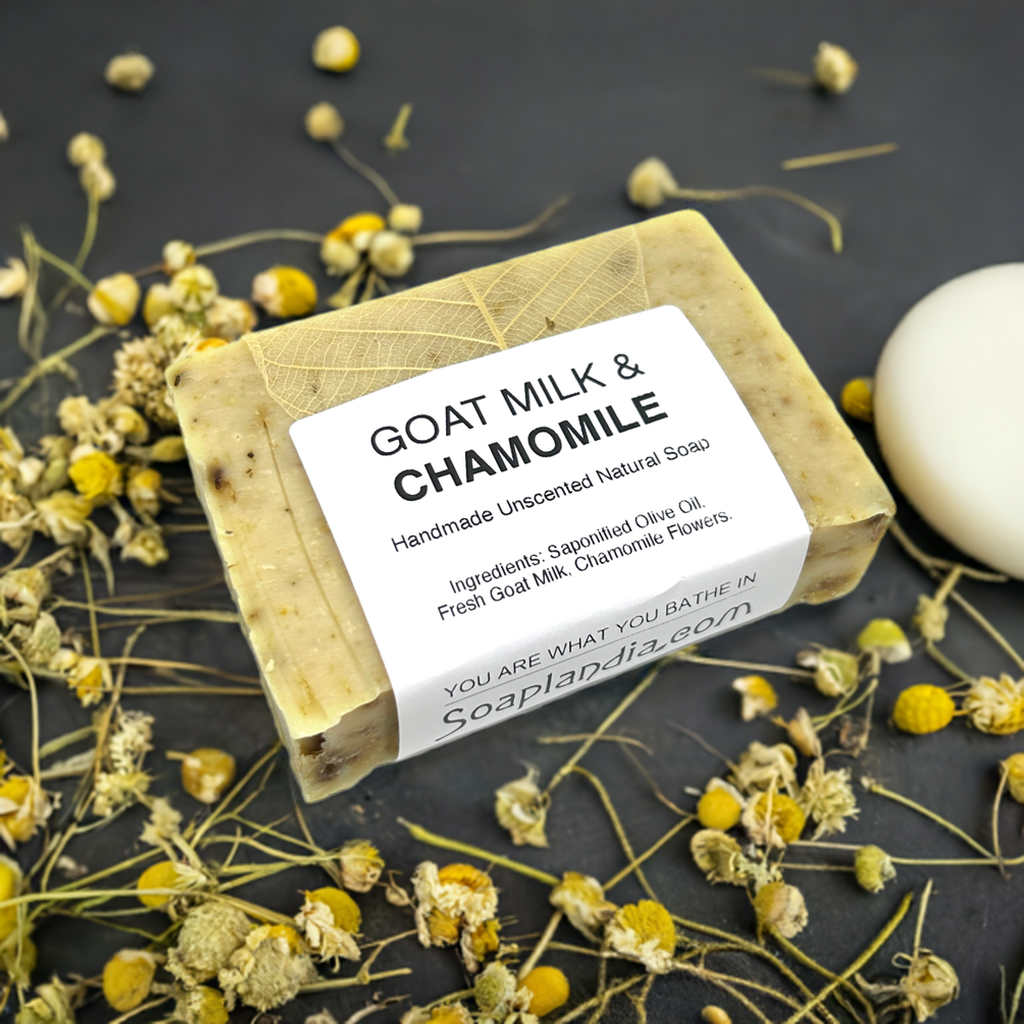 Goat Milk & Olive Oil Bar Soap with Chamomile, Unscented