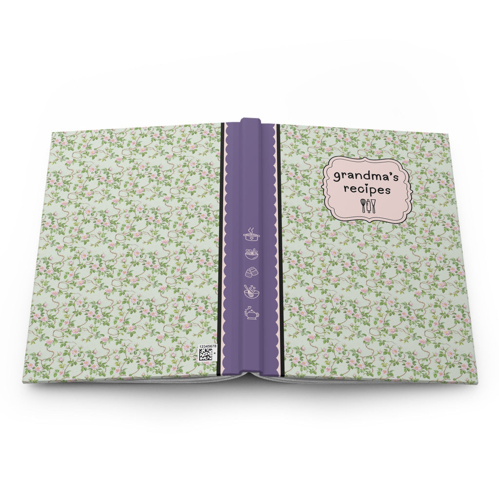 Grandma's Recipes Notebook: Green Flower