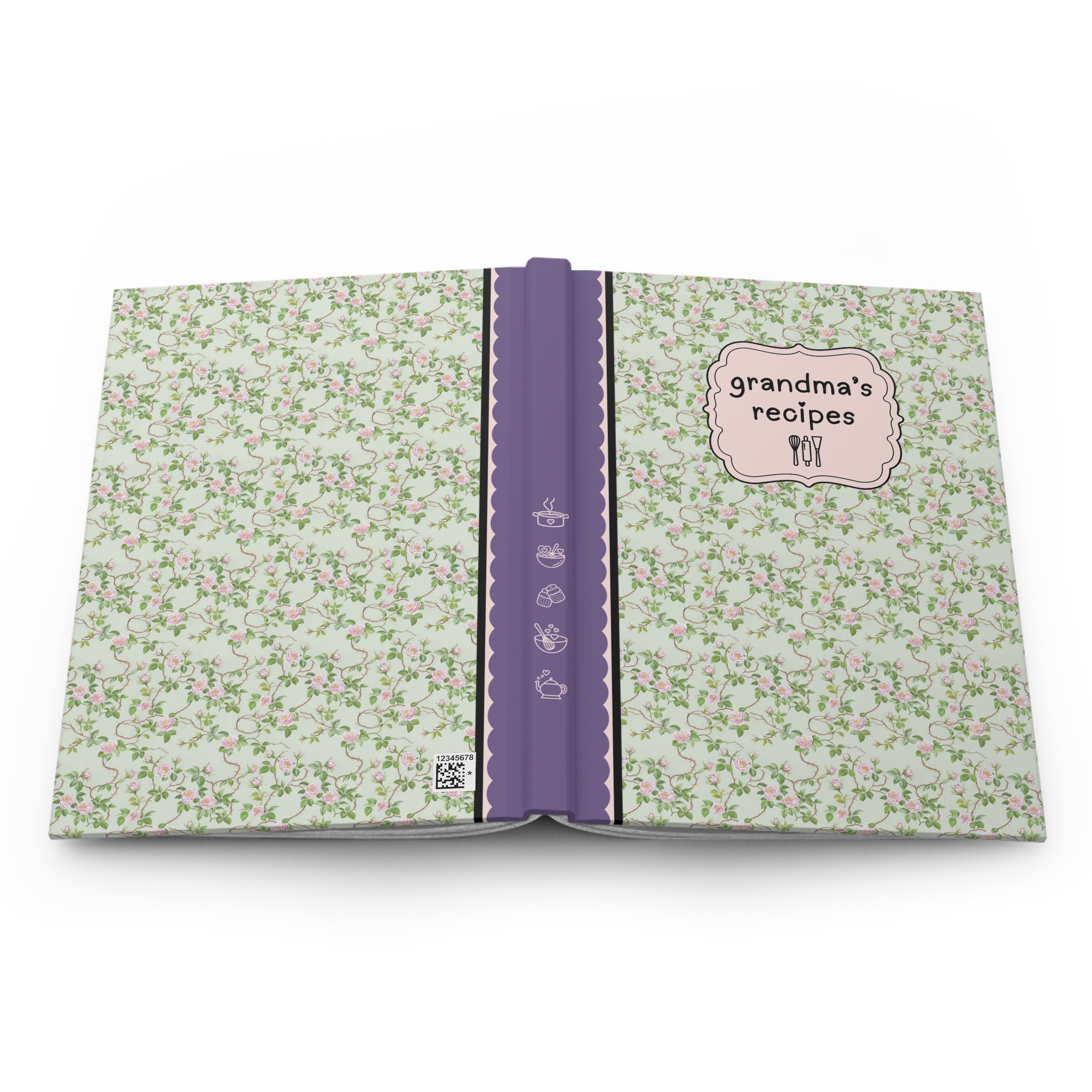 Grandma's Recipes Notebook: Green Flower