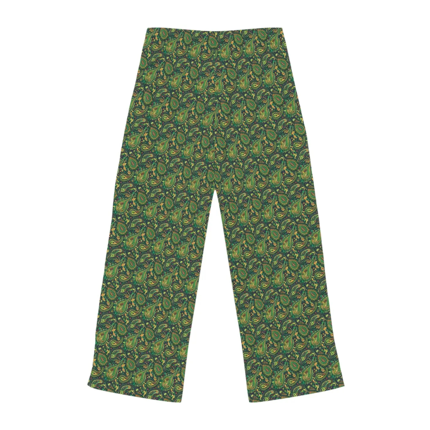 Cozy Womens Pajama Pants - Green Paisley Print - DipaliZ