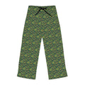 Cozy Womens Pajama Pants - Green Paisley Print - DipaliZ