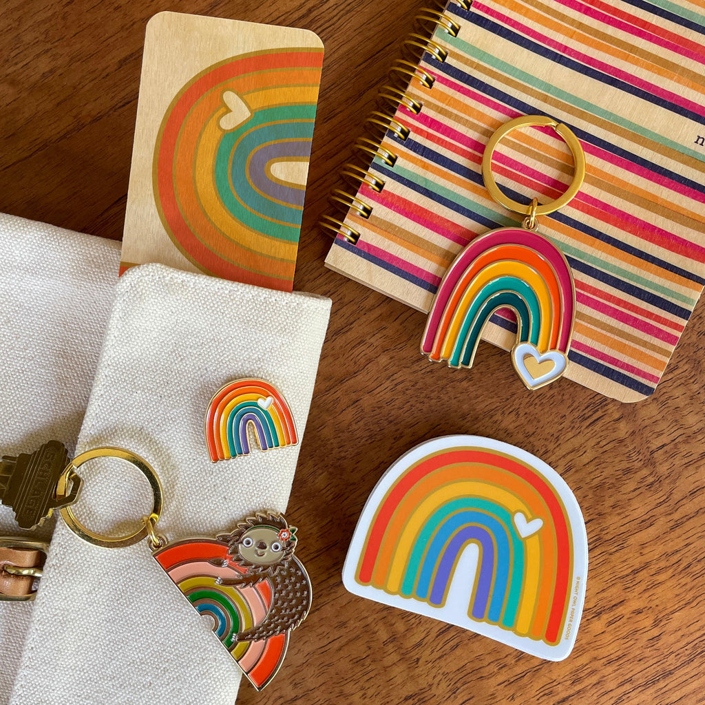 Rainbow Enamel Keychain