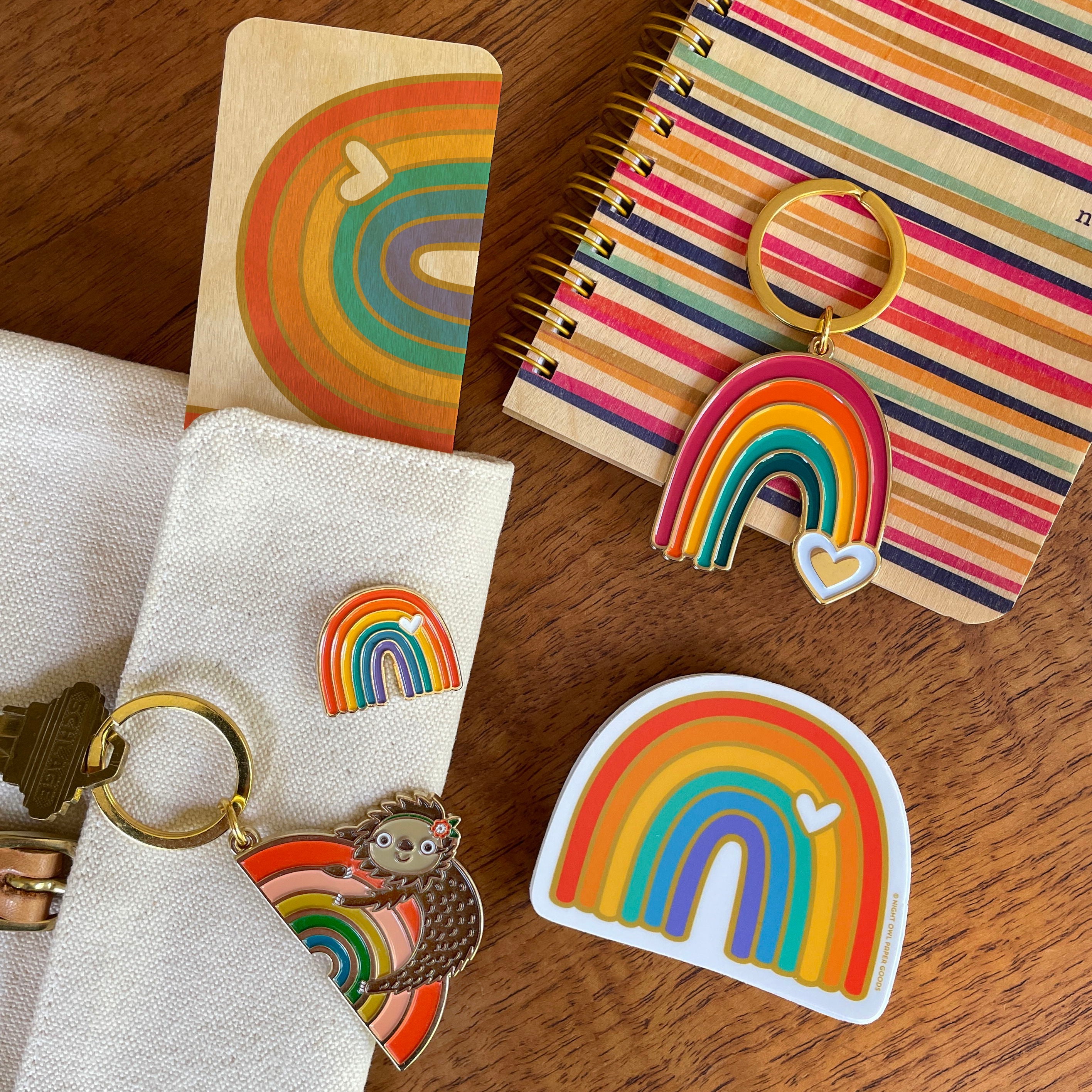 Rainbow Enamel Keychain